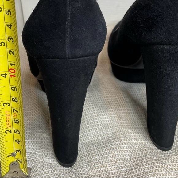 Prada Black Suede Round Toe Platform Heeled Pumps - size 40 Euro, size 10 US. - Picture 5 of 7